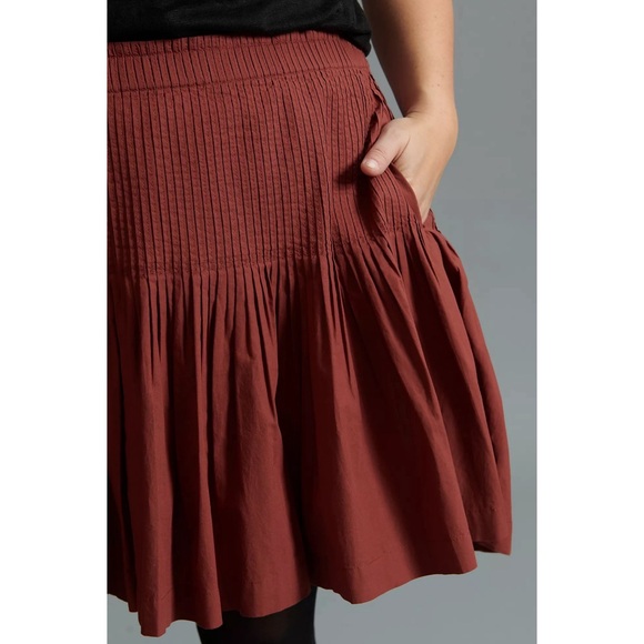 Anthropologie Eula Pintucked Mini Skirt NWT Size Large - Picture 6 of 16